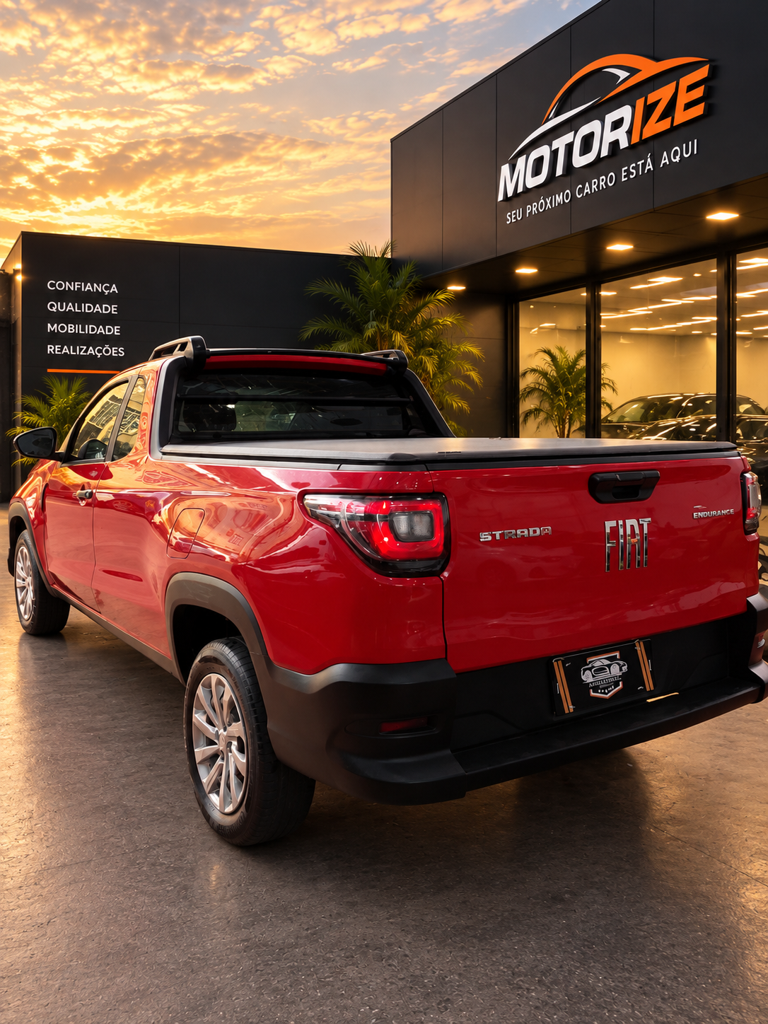 Fiat Strada Cabine Simples — traseira em três quartos