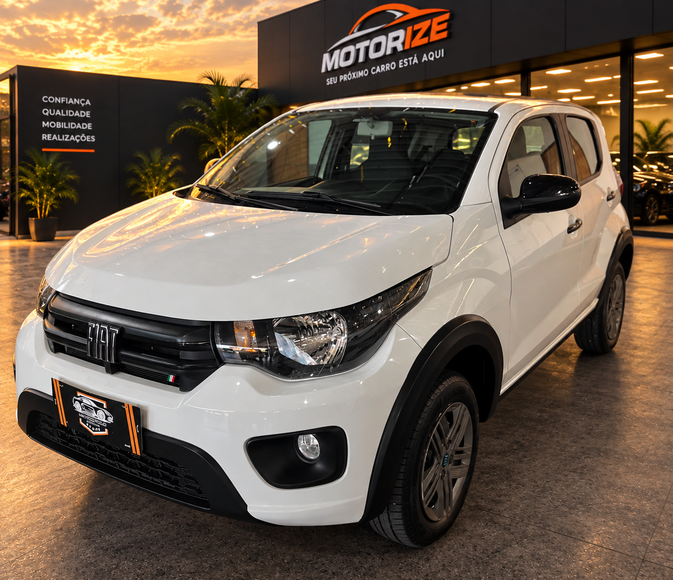 Fiat Mobi Like 1.0 — frente em três quartos