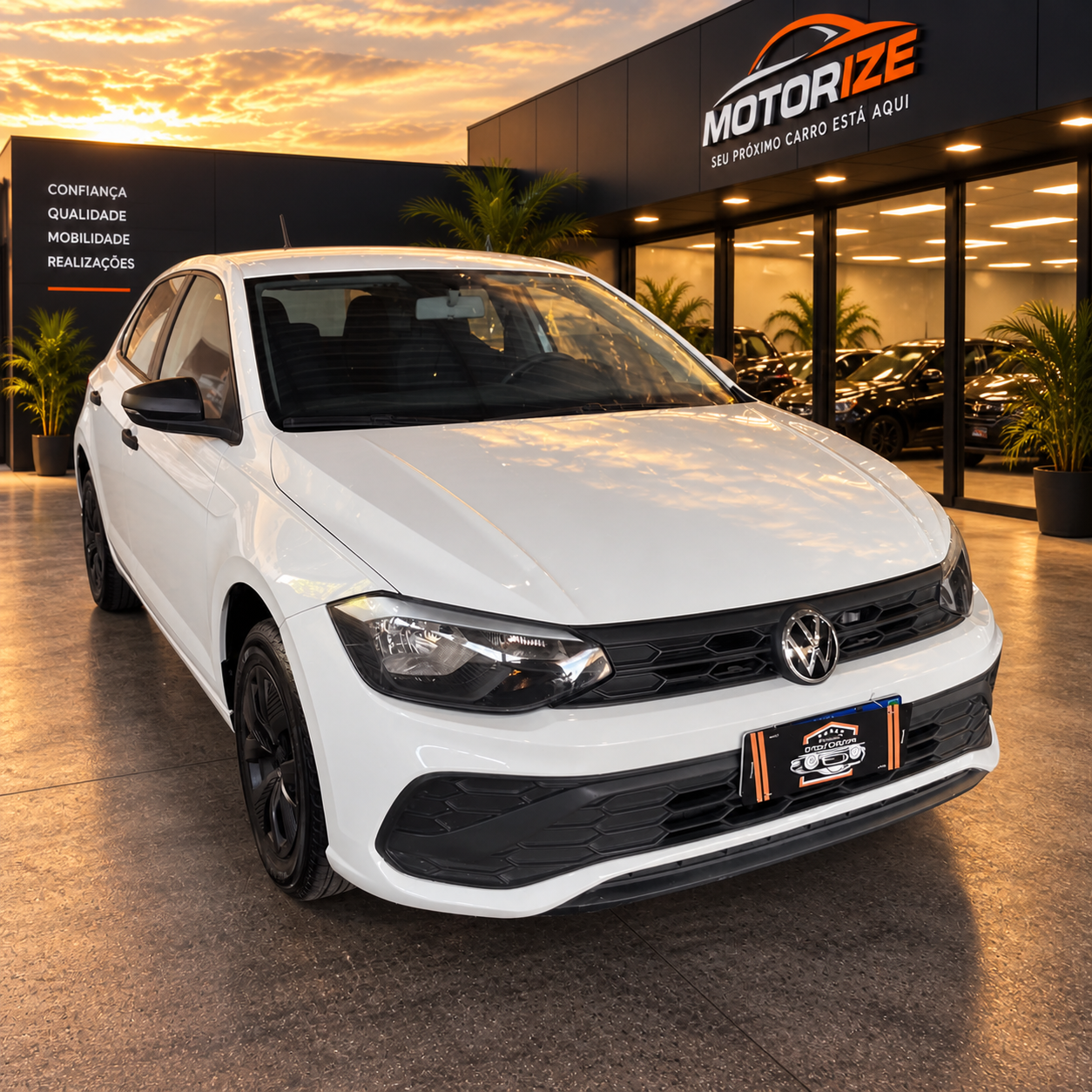 Volkswagen Polo Track 1.0 MPI — frente em três quartos oposta