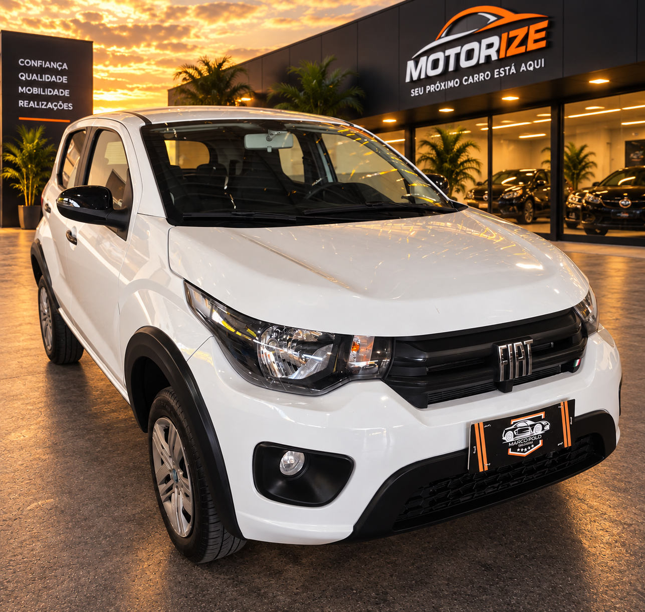 Fiat Mobi Like 1.0 — frente em três quartos oposta
