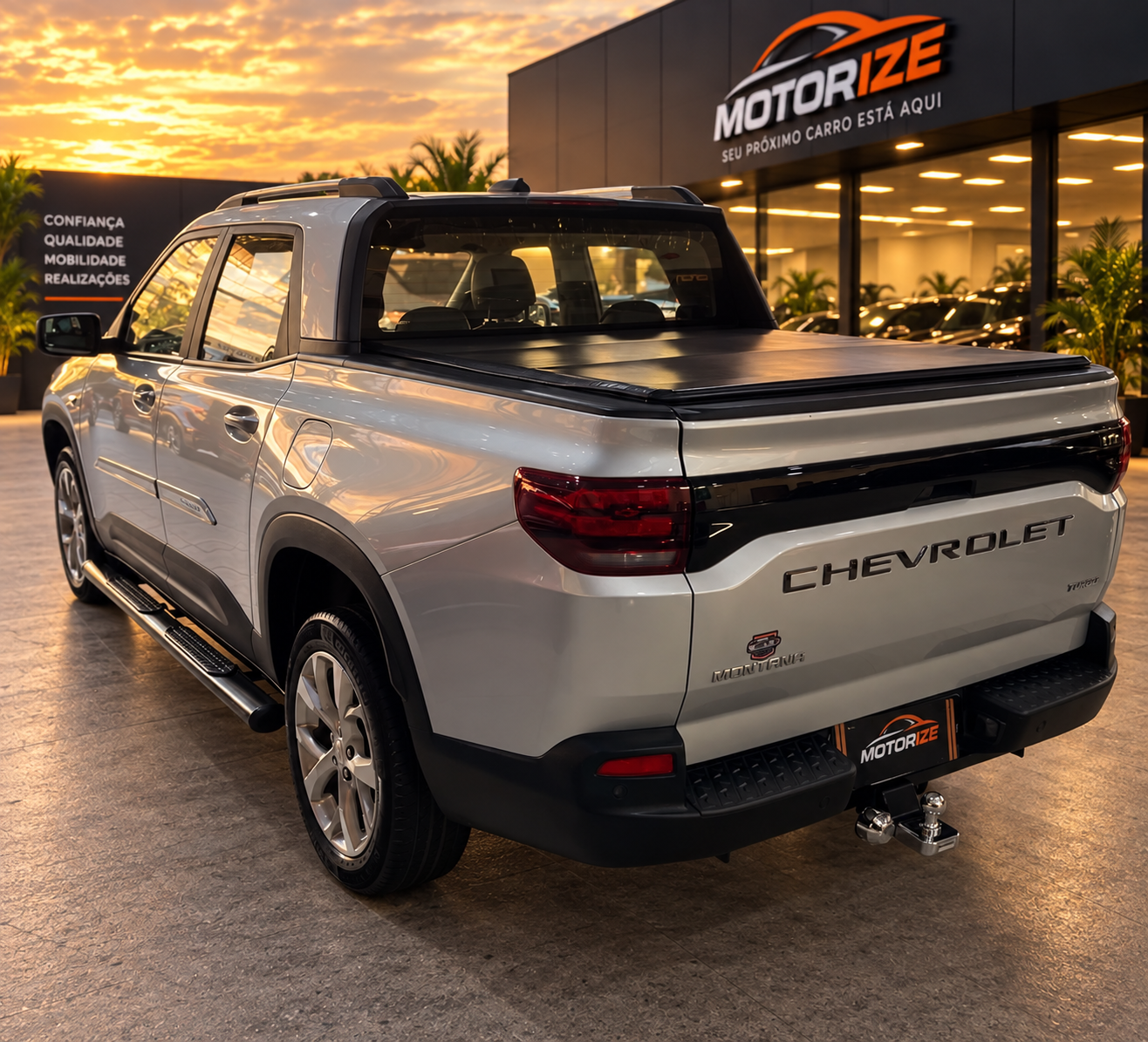 Chevrolet Montana LTZ 1.2 Turbo AT — traseira em três quartos oposta