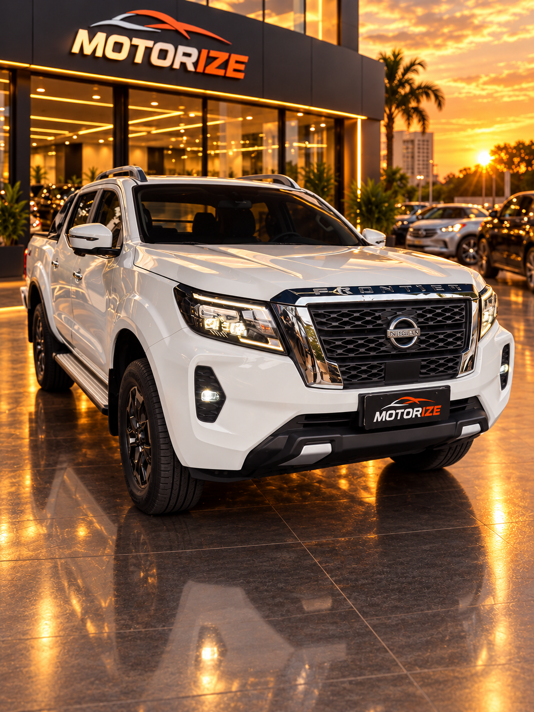 Nissan Frontier Platinum 2.3 Diesel 4x4 branca - frente em três quartos