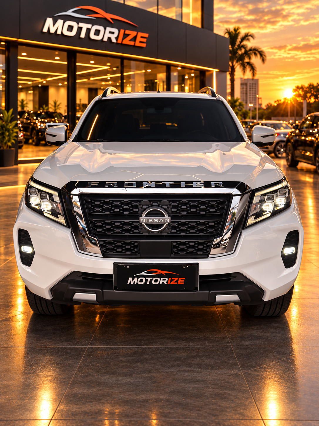 Nissan Frontier Platinum 2.3 Diesel 4x4 branca - vista frontal